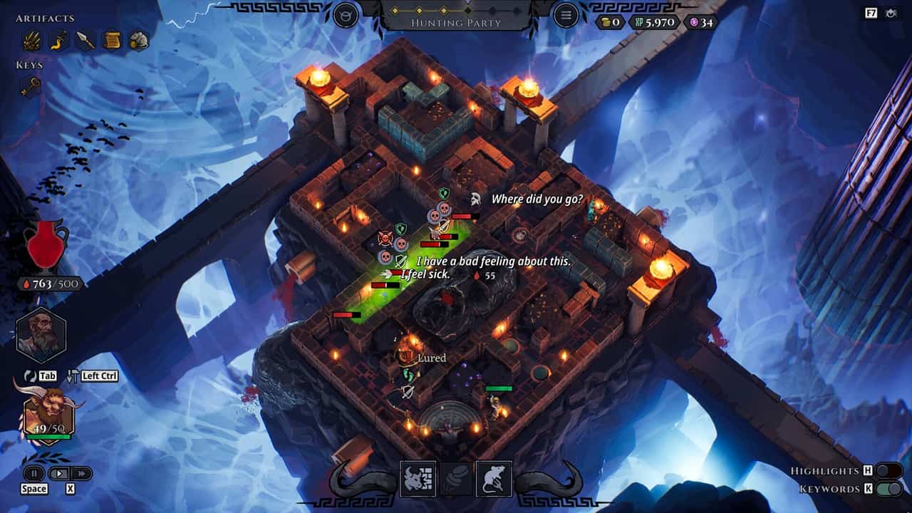 Avventurieri che stanno attraversando un labirinto pieno di trappole