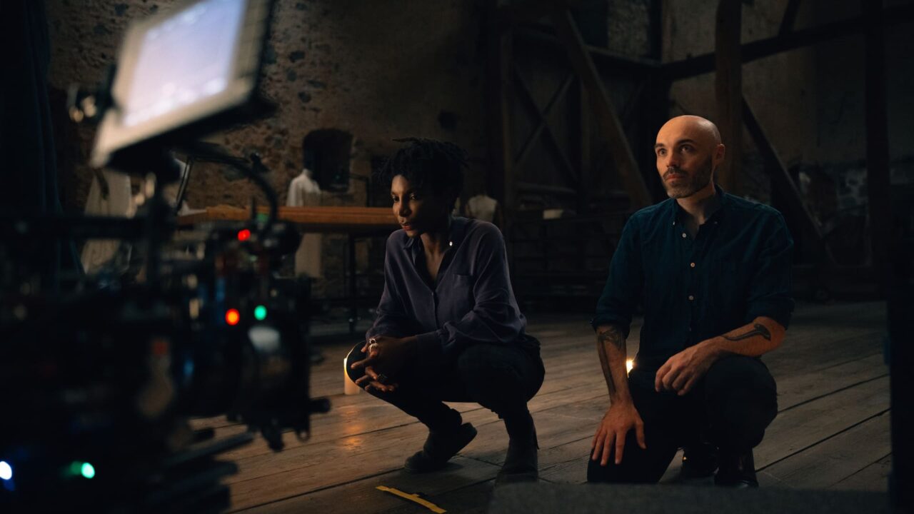 (L-R) Michaela Coel, David Lowery Credit: Photo by Eric Zachanowich. Courtesy of A24.