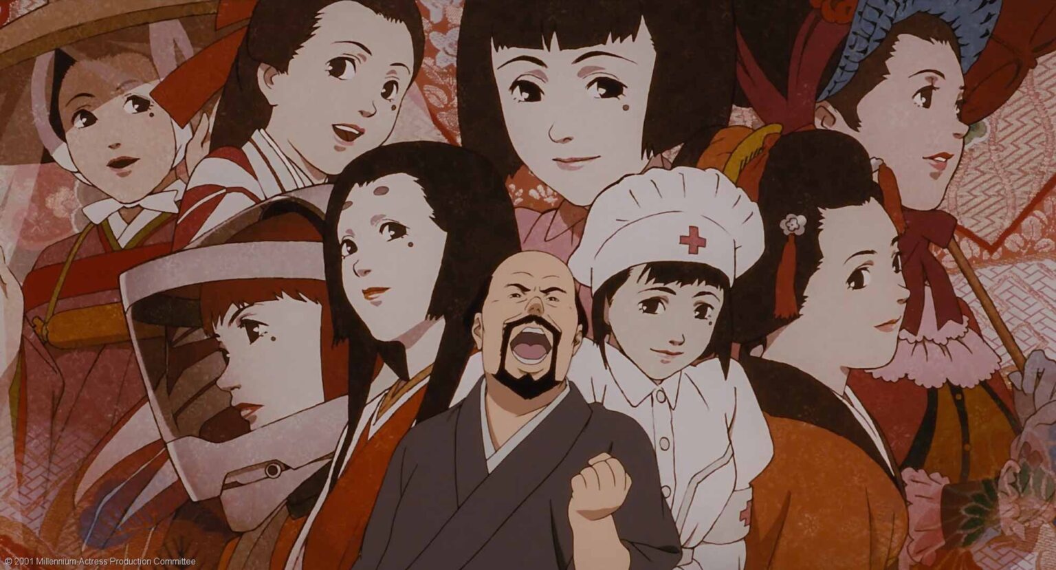 Copertina di Millennium Actress con i personaggi